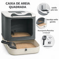 Caixa de Areia Fechada Para Gatos Banheiro Higiênico Luxo + Pá e Filtro Anti Odor