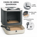 Caixa de Areia Fechada Para Gatos Banheiro Higiênico Luxo + Pá e Filtro Anti Odor