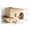Casinha com Porta Feno para Coelhos e Roedores