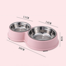 Comedouro e bebedouro inox Duplo para bicho de estimação cachorro ou gatos C/antiderrapante