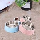 Comedouro e bebedouro inox Duplo para bicho de estimação cachorro ou gatos C/antiderrapante
