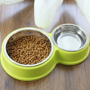 Comedouro e bebedouro inox Duplo para bicho de estimação cachorro ou gatos C/antiderrapante