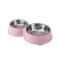 Comedouro e Bebedouro Inox Duplo com Base Antiderrapante