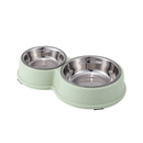Comedouro e Bebedouro Inox Duplo com Base Antiderrapante