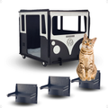 Nicho de Parede para Gatos Kombi + 3 Degraus – Playground Retrô