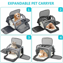 Bolsa Pet Expansível Transporte Viagem Avião Cabine Cachorros e Gatos Cinza