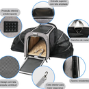 Bolsa Pet Expansível Transporte Viagem Avião Cabine Cachorros e Gatos Cinza