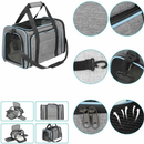 Bolsa Pet Expansível Transporte Viagem Avião Cabine Cachorros e Gatos Cinza