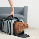 Bolsa Pet Expansível Transporte Viagem Avião Cabine Cachorros e Gatos Cinza