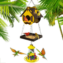 Comedouro Tratador Pássaros Livres Aves Silvestres + Bebedouro Beija-flor
