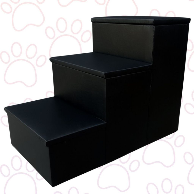 Escada Pet em corino escadinha para cachorro e gato rampa escada de cão e gato de cama e sofá