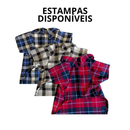 Camisa pet xadrez festa junina camisa roupinha para cachorro