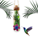 Bebedouro Beija Flor Vidro Decoração Jardim Para Passaros Livres Aves Alimentador Passarinho