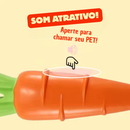 Mordedor Pet Cachorro Porta Petisco Resistente com Apito Vegetais Ajuda a Limpar os Dentes