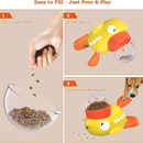 Dispensador Interativo De Comida Para Pets Em Forma De Pato Amarelo, Tigela Lenta para Pets