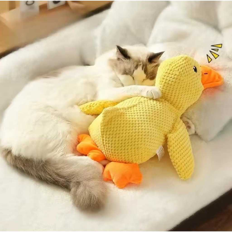 Brinquedo Interativo de Pelúcia para Cães e Gatos Pato 23cm