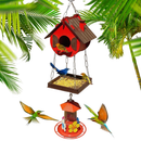 Comedouro Tratador Pássaros Livres Aves Silvestres + Bebedouro Beija-flor