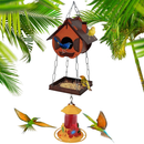 Comedouro Tratador Pássaros Livres Aves Silvestres + Bebedouro Beija-flor