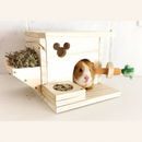Casinha com Porta Feno para Coelhos e Roedores