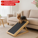 Rampa Pet para Cama e Sofá Antiderrapante Cães Gatos Ajustável Madeira de Pinus Regulável Cachorros