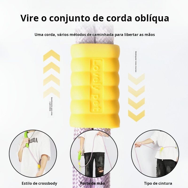 Guia de Passeio Mãos Livres Com Corda Dupla De Nylon Transversal Reforçada Resistente Refletivo Para Cachorros cachorro