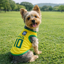 Roupinha Pet Brasil Camisa Copa do Mundo Nº10 Roupa para Cachorro e Gato Torcida