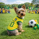 Roupinha Pet Brasil Camisa Copa do Mundo Nº10 Roupa para Cachorro e Gato Torcida