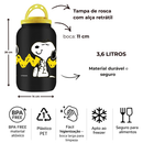 Porta Ração e Petisco Snoopy Preto Pote Ração Cachorro 3,6LT