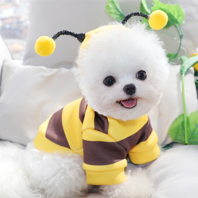 Animal De Estimação Abelha Traje De Halloween Cão Hoodies Gato Férias Cosplay Roupas Quentes Filhote De Cachorro Bonito