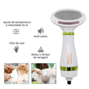 Escova Secadora Pet 110V- 2 EM 1 Seca Remove Pelos Cachorro Coelho Gato ，Baixo Ruído!